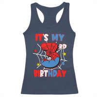 Spider Birthday Racerback Tank Top It's My 3rd Bday Party 3 Years Old Boy