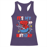 Spider Birthday Racerback Tank Top It's My 3rd Bday Party 3 Years Old Boy