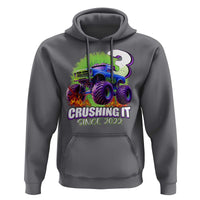 Monster Truck Birthday Hoodie 3 Years Old Boys Happy 3rd Bday Party