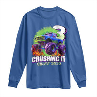 Monster Truck Birthday Long Sleeve Shirt 3 Years Old Boys Happy 3rd Bday Party