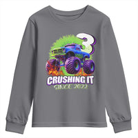 Monster Truck Birthday Youth Sweatshirt 3 Years Old Boys Happy 3rd Bday Party