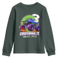 Monster Truck Birthday Youth Sweatshirt 3 Years Old Boys Happy 3rd Bday Party