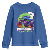 Monster Truck Birthday Youth Sweatshirt 3 Years Old Boys Happy 3rd Bday Party