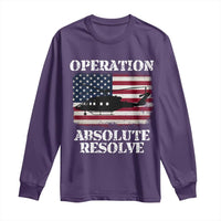 Operation Absolute Resolve Long Sleeve Shirt US Military Extraction Mission American Flag - Wonder Print Shop