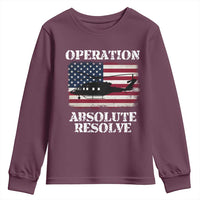 Operation Absolute Resolve Youth Sweatshirt US Military Extraction Mission American Flag - Wonder Print Shop