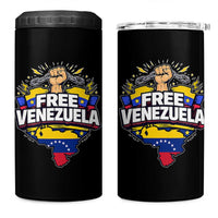 Free Venezuela Raised Fist 4 in 1 Can Cooler Tumbler Libre Venezuelan Flag Map Liberation - Wonder Print Shop