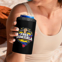 Free Venezuela Raised Fist 4 in 1 Can Cooler Tumbler Libre Venezuelan Flag Map Liberation - Wonder Print Shop