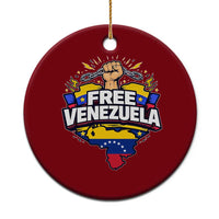 Free Venezuela Raised Fist Ceramic Ornament Libre Venezuelan Flag Map Liberation - Wonder Print Shop