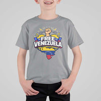 Free Venezuela Raised Fist T Shirt For Kid Libre Venezuelan Flag Map Liberation - Wonder Print Shop