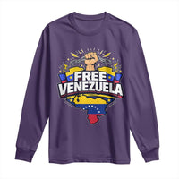 Free Venezuela Raised Fist Long Sleeve Shirt Libre Venezuelan Flag Map Liberation - Wonder Print Shop