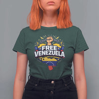 Free Venezuela Raised Fist T Shirt For Women Libre Venezuelan Flag Map Liberation - Wonder Print Shop