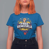 Free Venezuela Raised Fist T Shirt For Women Libre Venezuelan Flag Map Liberation - Wonder Print Shop