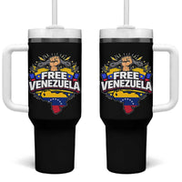 Free Venezuela Raised Fist Tumbler With Handle Libre Venezuelan Flag Map Liberation - Wonder Print Shop