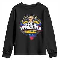 Free Venezuela Raised Fist Youth Sweatshirt Libre Venezuelan Flag Map Liberation - Wonder Print Shop