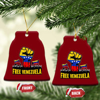 Free Venezuela Flag Ceramic Ornament Raised Fist Resistance for Liberation Supporters - Wonder Print Shop
