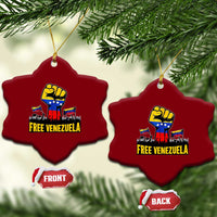 Free Venezuela Flag Ceramic Ornament Raised Fist Resistance for Liberation Supporters - Wonder Print Shop