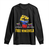 Free Venezuela Flag Long Sleeve Shirt Raised Fist Resistance for Liberation Supporters - Wonder Print Shop