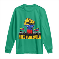 Free Venezuela Flag Long Sleeve Shirt Raised Fist Resistance for Liberation Supporters - Wonder Print Shop