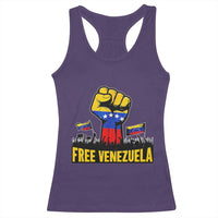 Free Venezuela Flag Racerback Tank Top Raised Fist Resistance for Liberation Supporters - Wonder Print Shop