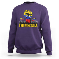 Free Venezuela Flag Sweatshirt Raised Fist Resistance for Liberation Supporters - Wonder Print Shop