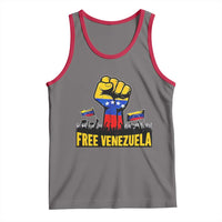 Free Venezuela Flag Tank Top Raised Fist Resistance for Liberation Supporters - Wonder Print Shop