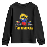 Free Venezuela Flag Youth Sweatshirt Raised Fist Resistance for Liberation Supporters - Wonder Print Shop