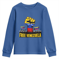 Free Venezuela Flag Youth Sweatshirt Raised Fist Resistance for Liberation Supporters - Wonder Print Shop