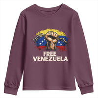 Free Venezuela Flag Chain Breaker Youth Sweatshirt Powerful Liberation for Liberation Supporters - Wonder Print Shop