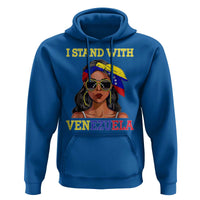 Stand With Venezuela Patriotic Hoodie Venezuelan Flag Empowering Afro Latina Messy Bun Bandana - Wonder Print Shop