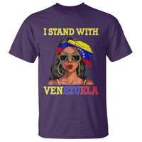 Stand With Venezuela Patriotic T Shirt Venezuelan Flag Empowering Afro Latina Messy Bun Bandana - Wonder Print Shop