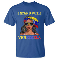 Stand With Venezuela Patriotic T Shirt Venezuelan Flag Empowering Afro Latina Messy Bun Bandana - Wonder Print Shop
