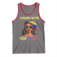 Stand With Venezuela Patriotic Tank Top Venezuelan Flag Empowering Afro Latina Messy Bun Bandana - Wonder Print Shop