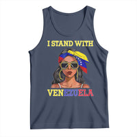 Stand With Venezuela Patriotic Tank Top Venezuelan Flag Empowering Afro Latina Messy Bun Bandana - Wonder Print Shop