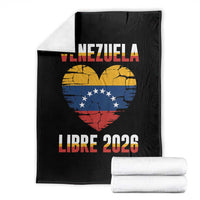 Venezuela Libre 2026 Throw Blanket Venezuelan Flag Heart Freedom and National Pride - Wonder Print Shop