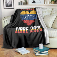 Venezuela Libre 2026 Throw Blanket Venezuelan Flag Heart Freedom and National Pride - Wonder Print Shop