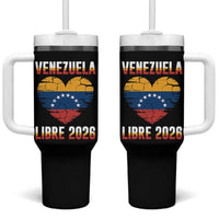 Venezuela Libre 2026 Tumbler With Handle Venezuelan Flag Heart Freedom and National Pride - Wonder Print Shop