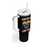 Venezuela Libre 2026 Tumbler With Handle Venezuelan Flag Heart Freedom and National Pride - Wonder Print Shop