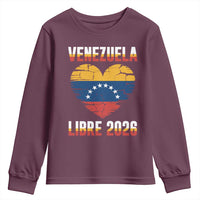 Venezuela Libre 2026 Youth Sweatshirt Venezuelan Flag Heart Freedom and National Pride - Wonder Print Shop
