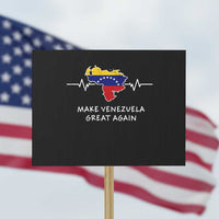 Make Venezuela Great Again Protest Sign Patriotic Support Heartbeat Distressed Map Graphic