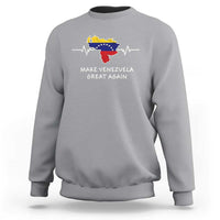 Make Venezuela Great Again Sweatshirt Patriotic Support Heartbeat Distressed Map Graphic - Wonder Print Shop