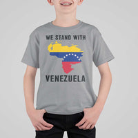 We Stand With Venezuela T Shirt For Kid Venezuelan Flag Unity Graphic - Wonder Print Shop