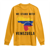 We Stand With Venezuela Long Sleeve Shirt Venezuelan Flag Unity Graphic - Wonder Print Shop
