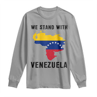 We Stand With Venezuela Long Sleeve Shirt Venezuelan Flag Unity Graphic - Wonder Print Shop