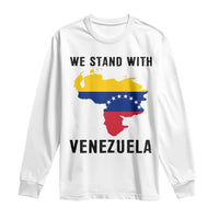 We Stand With Venezuela Long Sleeve Shirt Venezuelan Flag Unity Graphic - Wonder Print Shop