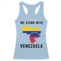 We Stand With Venezuela Racerback Tank Top Venezuelan Flag Unity Graphic - Wonder Print Shop