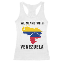 We Stand With Venezuela Racerback Tank Top Venezuelan Flag Unity Graphic - Wonder Print Shop