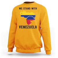 We Stand With Venezuela Sweatshirt Venezuelan Flag Unity Graphic - Wonder Print Shop