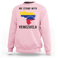 We Stand With Venezuela Sweatshirt Venezuelan Flag Unity Graphic - Wonder Print Shop