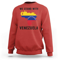 We Stand With Venezuela Sweatshirt Venezuelan Flag Unity Graphic - Wonder Print Shop