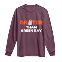 Funny Greater Than Green Bay Rivalry Long Sleeve Shirt Cheese Grater - Wonder Print Shop